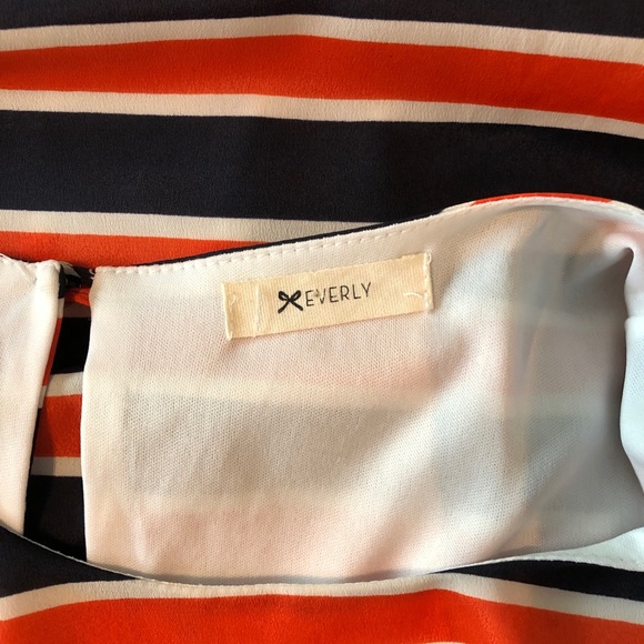 Everly Orange & Blue Striped Dress EUC - Picture 7 of 8